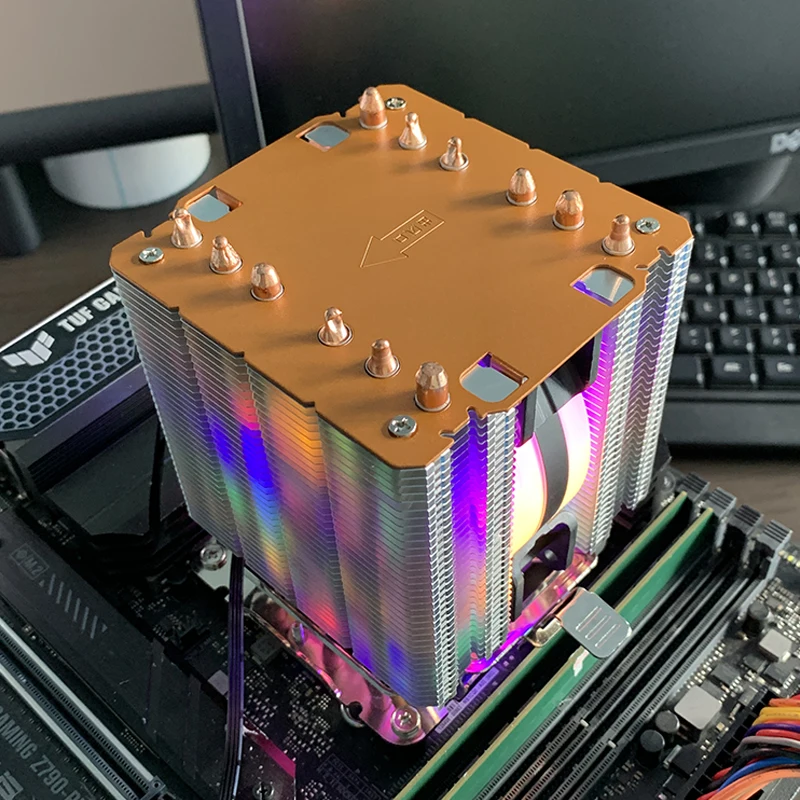 Refroidisseur de processeur X99, 6 caloducs, ventilateur de refroidissement silencieux RGB pour processeur PC, pour Intel LGA 775 1150 1151 1156 1366 1200 1700 2011 AM3 AM4 AM5