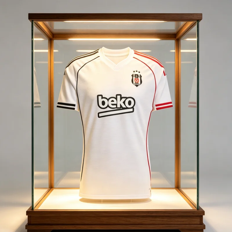 Maillot de football domicile Besiktas JK 2026 Super Lig turque Version Fan Homme Noir Blanc Col en V Respirant pour Famille et Enfants