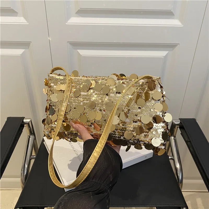 Sac à bandoulière à paillettes pour femmes, fourre-tout de grande capacité, sac de voyage à la mode, nouvelle mode