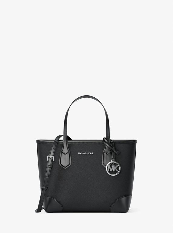 Eva Extra-Small Saffiano Leather Convertible Tote Bag - Black - Michael Kors Totes