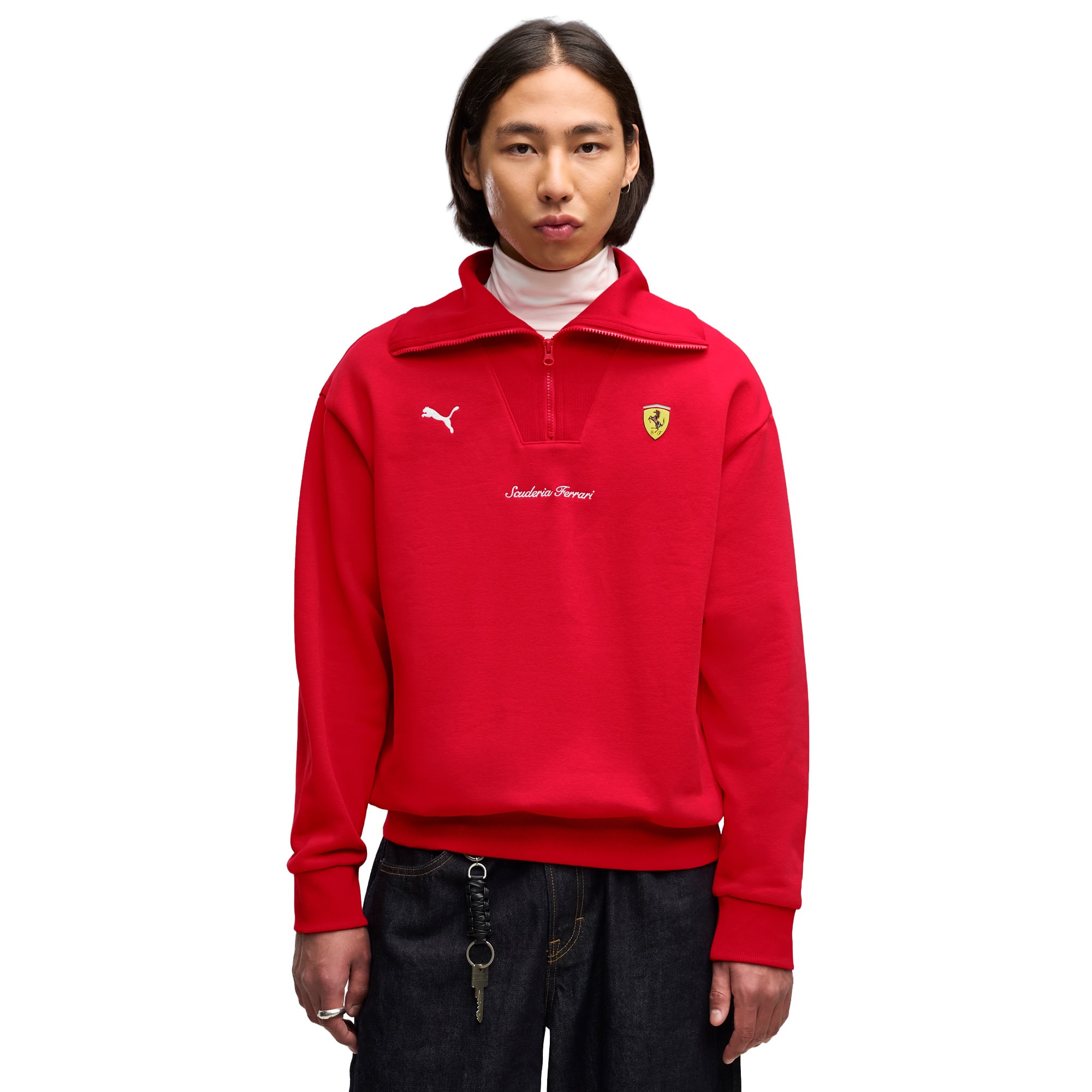 Polaire à demi-zip Scuderia Ferrari Puma Little Shield - Rouge - unisexe Taille: XL