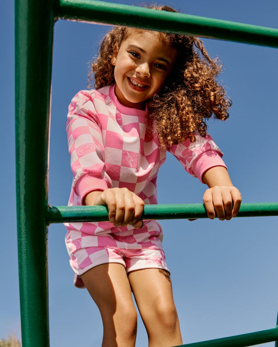 Cheery Checks Pink Dolphin Shorts - 3T