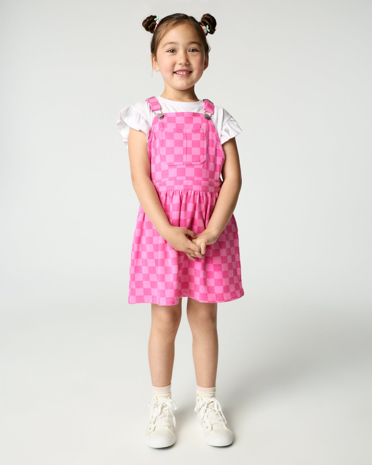 Sweet Raspberry Checks Skirt Overall Dress - 3T - Little Sleepies