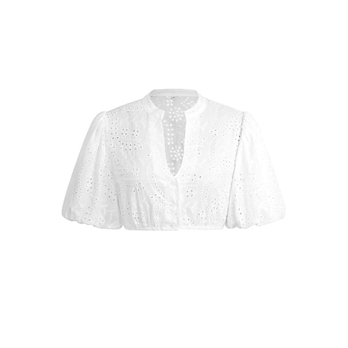 Oktoberfest Blouse Dirndl Dentelle Floral Col en V Col montant Gigot / Ballon Femme de ménage Bavarois Alpin Patrimoine Prairies Femmes Carnaval Fête de la Bière Tissu de style traditionnel