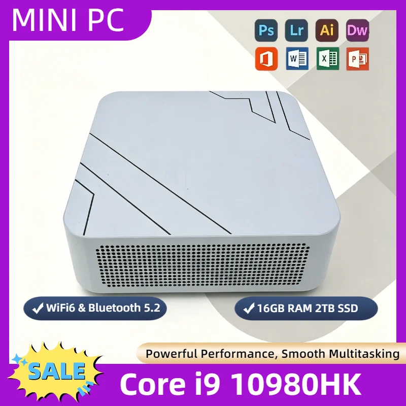 i9-10980HK Mini PC 32GB 2TB NVMe SSD Triple 4K Display Desktop Computer WiFi6 High Performance Office Home Small PC Gamer