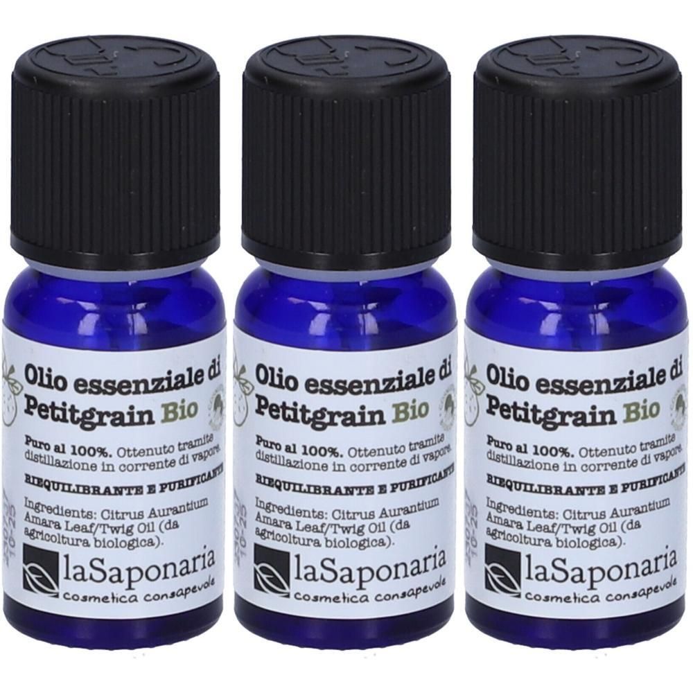 La Saponaria Olio Essenziale di Petit Grain Bio 3x10 ml
