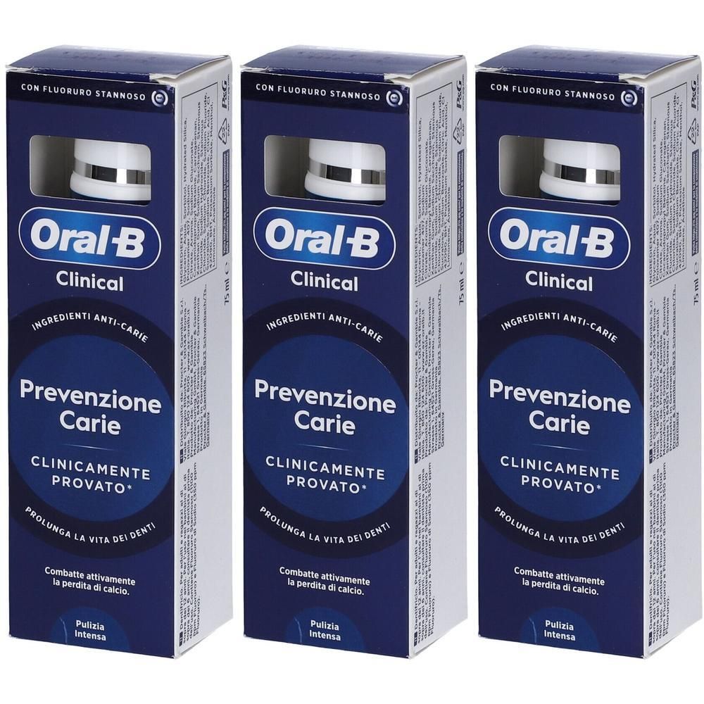 Oral-B Clinical Prevenzione Carie Dentifricio 3x75 ml