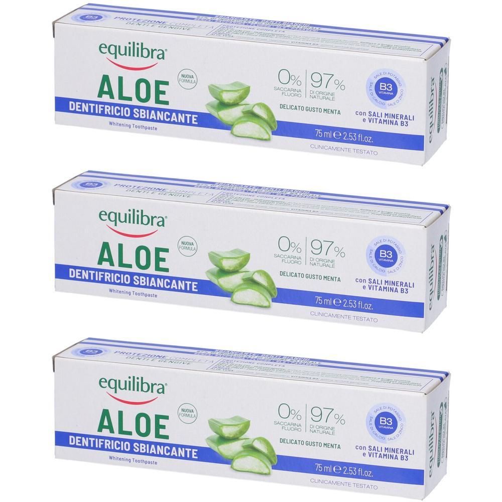 Equilibra Aloe Dentifricio Sbiancante 3x75 ml