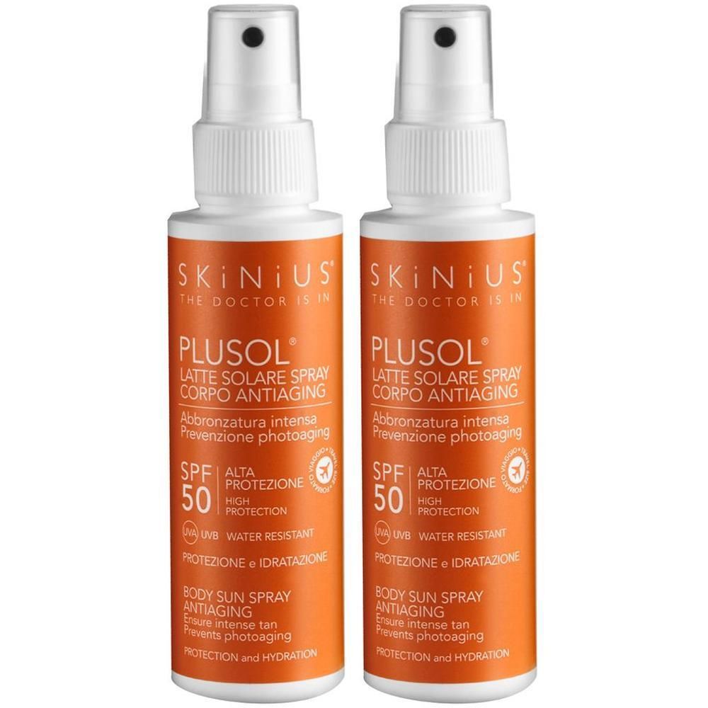 Plusol Latte Solare Spray Corpo Antiaging SPF50 100 ml 2x100