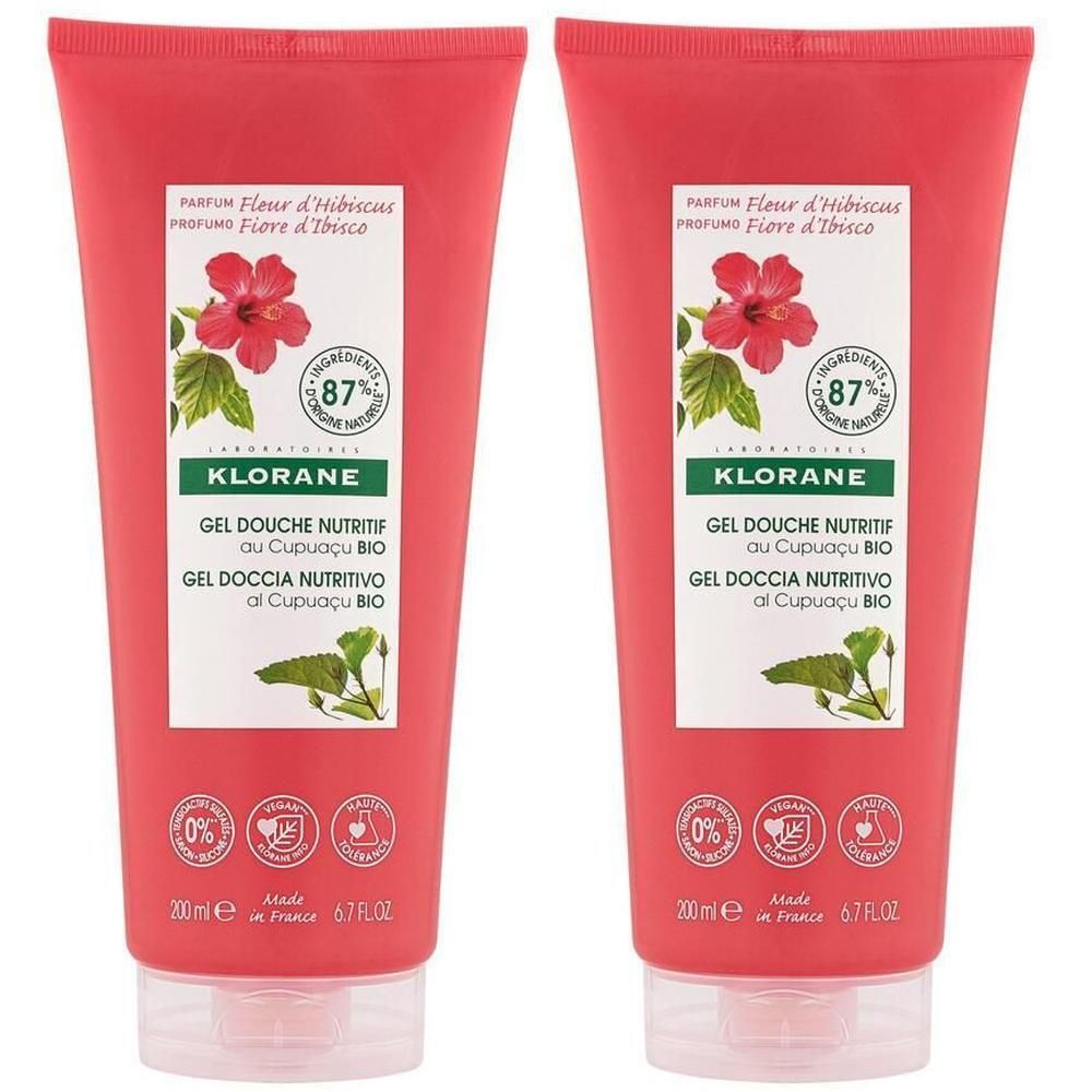 Klorane Gel Doccia Nutritivo al Cupuaçu BIO Profumo Fiore d'Ibisco 200