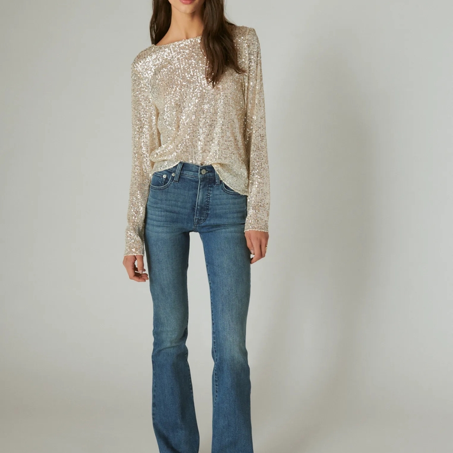 Lucky Brand High Rise Stevie Flare - Women's Pants Denim Flare Flared Jeans in Gemini, Size 31 x 30