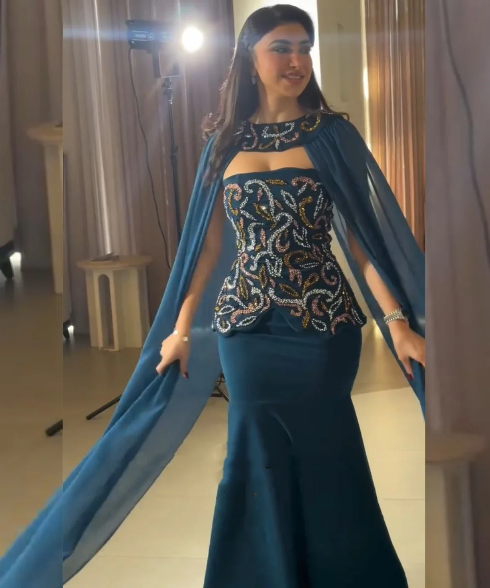 Customized Sexy Jersey Pleat Pattern Sequined Mermaid Strapless Long Quinceanera Bespoke Occasion Dresses Formal