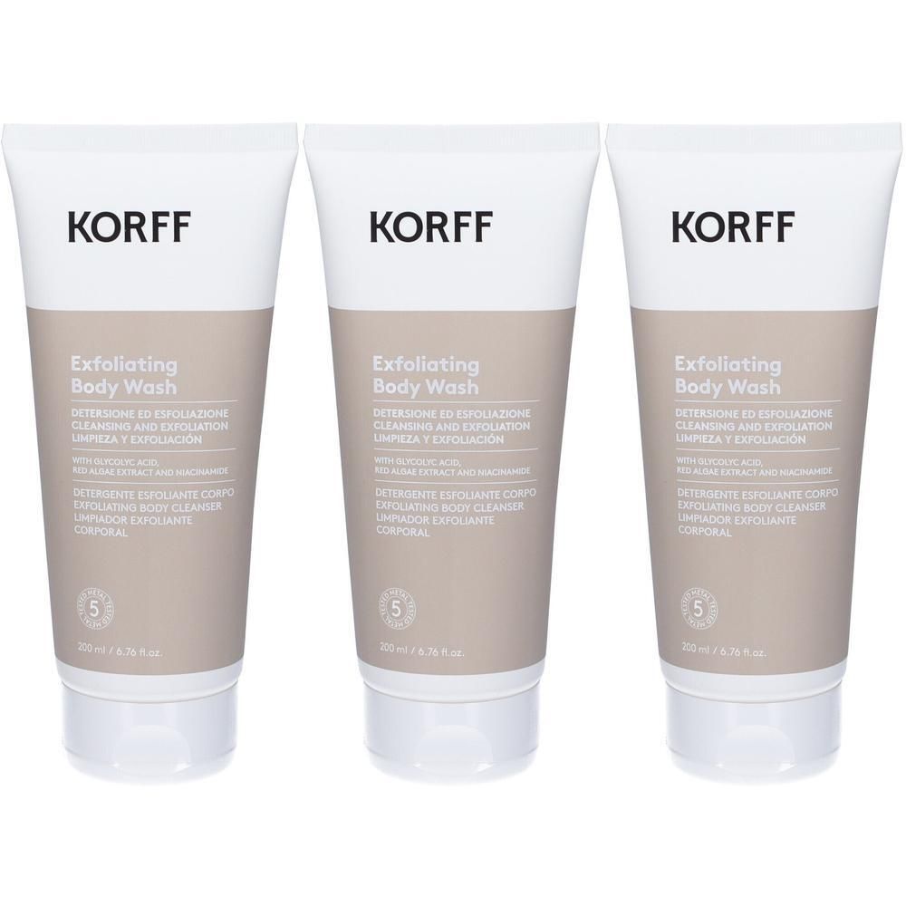 Korff Exfoliating Body Wash 3x200 ml