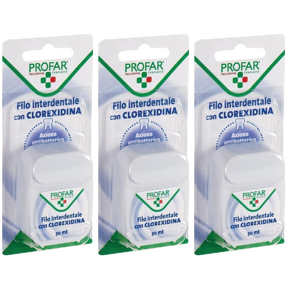 Filo Interdentale Con Clorexidina 50 M Profar 3x50 m
