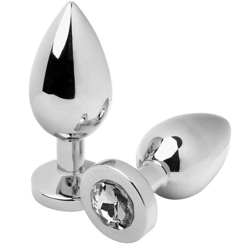 Metal Hard - Plug anale con diamante trasparente 1 St