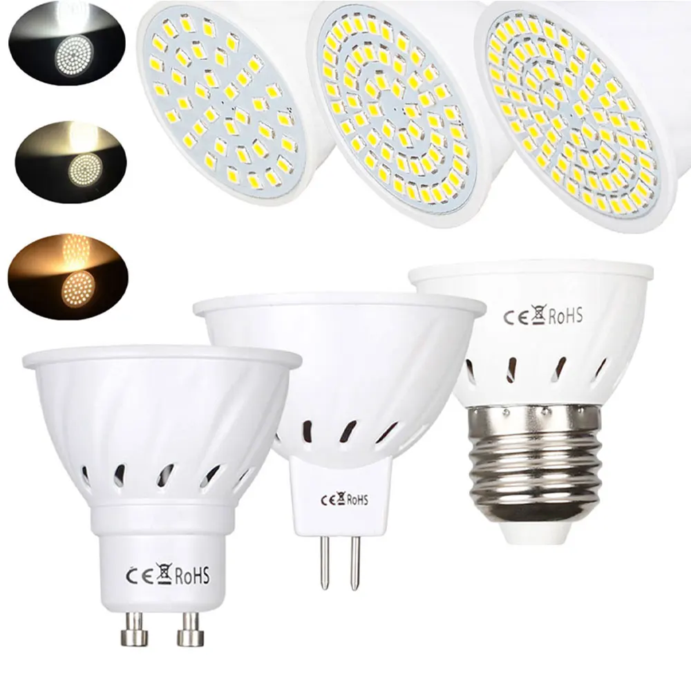 Mr16 e27 gu10 led strahler led lampe 3w 5w 7w 36 54 72leds 110v 220v dc 12v 24v spot led lampe licht lampada bombillas warm/kalt