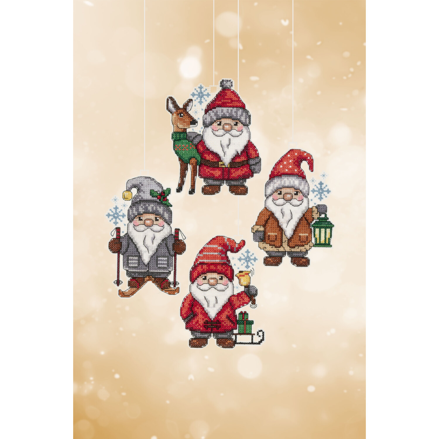 Stramin-Aufhänger Weihnachtsmann, 4er-Set