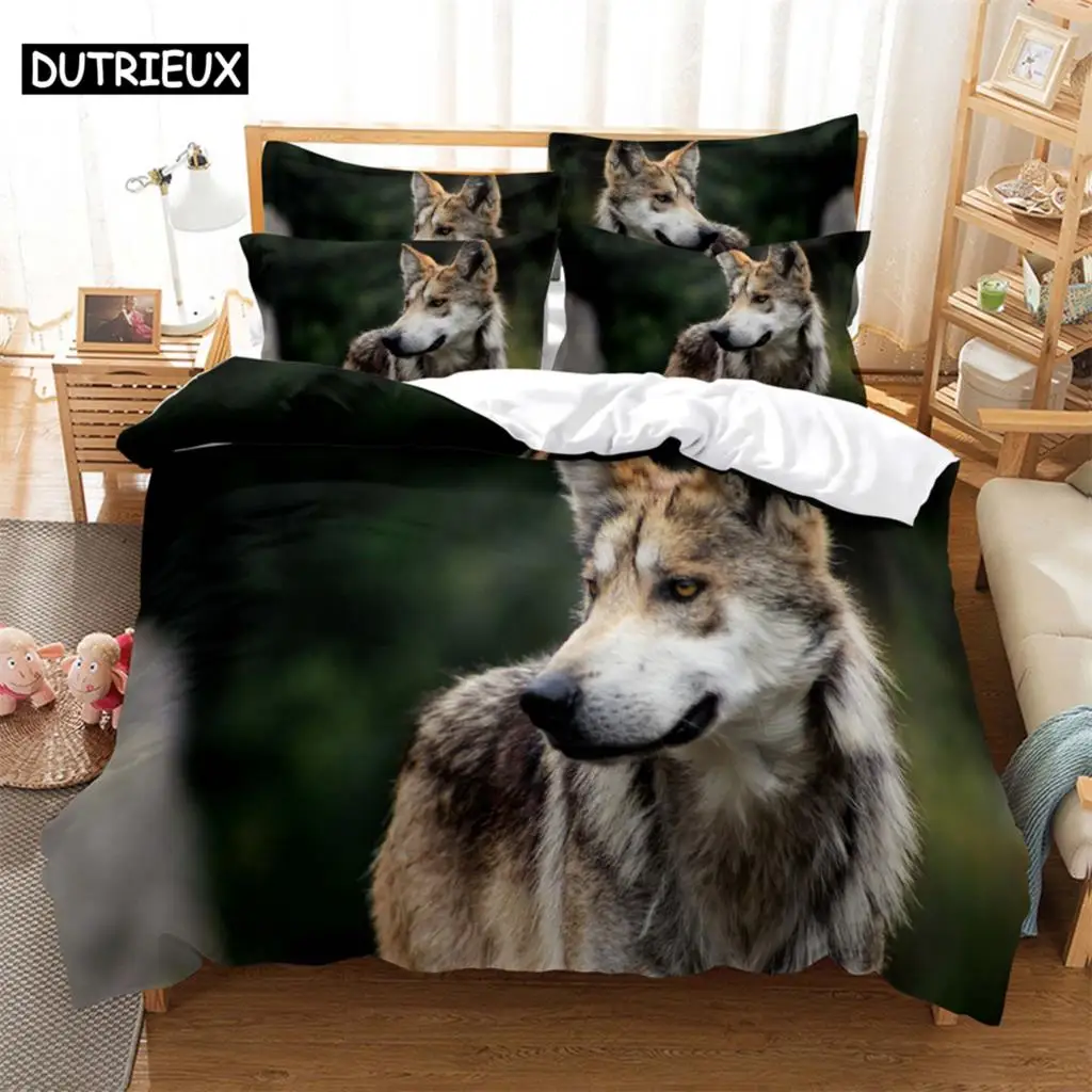 Wolf 3D ensembles de literie numériques maison literie Super King couverture taie d