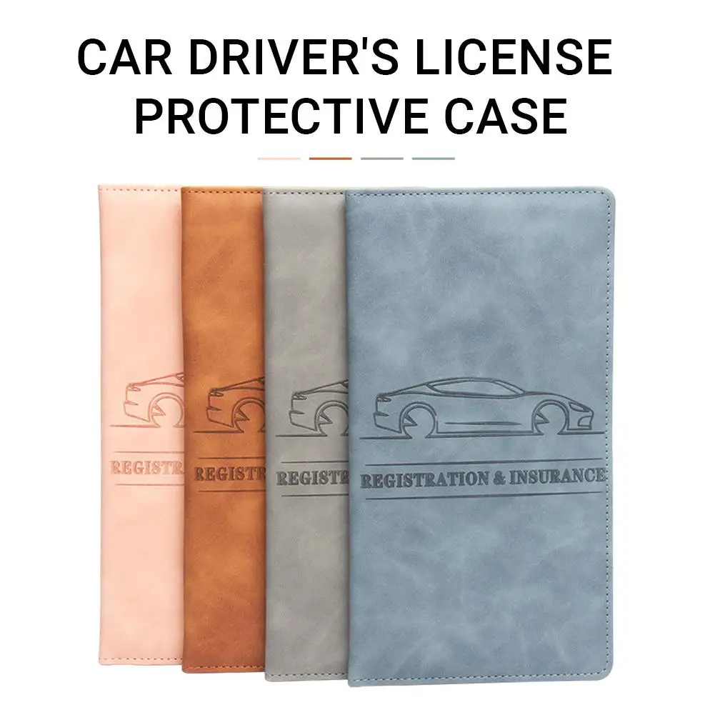 Étui de protection pour permis de conduire de voiture, en cuir, pour enregistrement de voiture, assurance, support de conduite, couverture pour permis C7M5