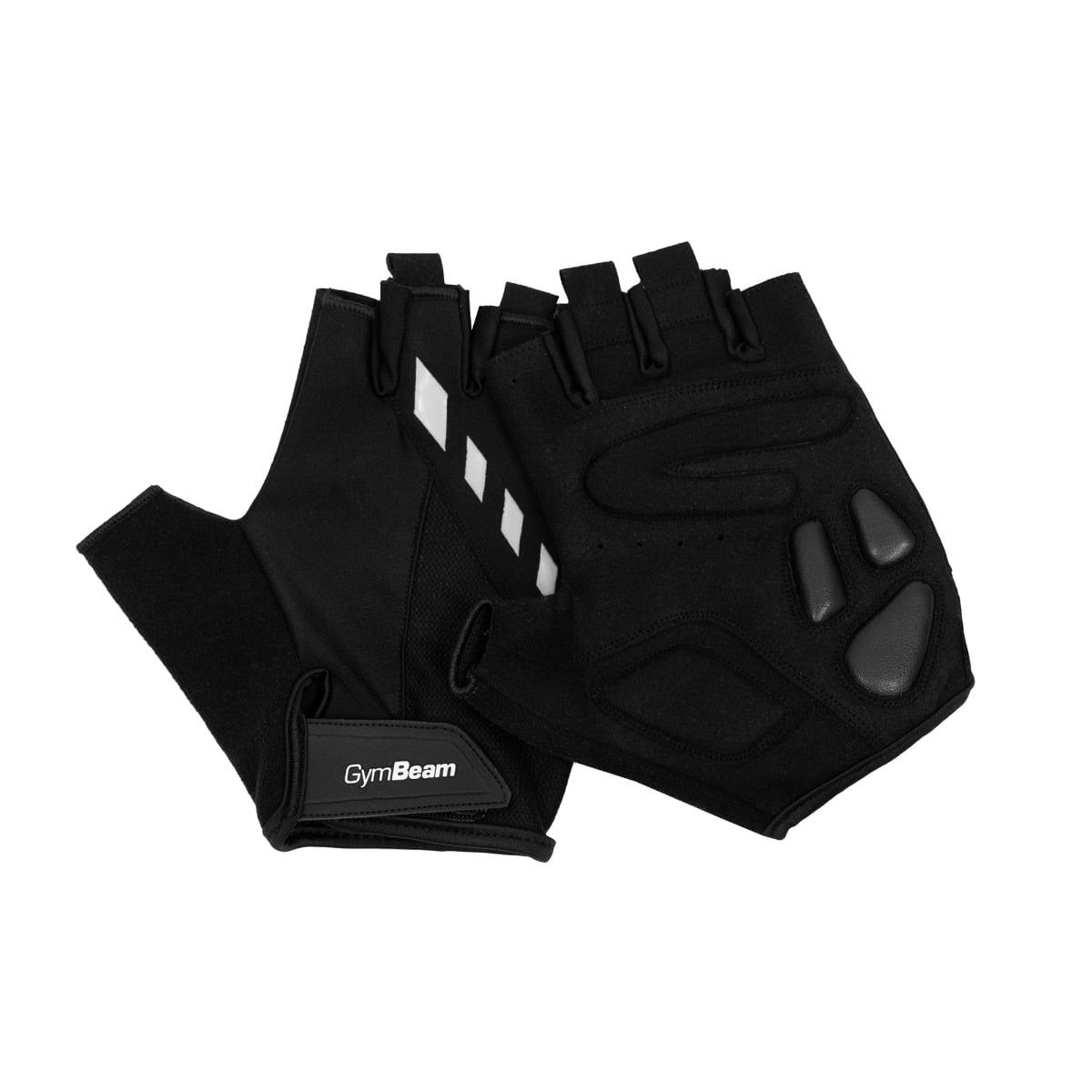 GymBeam Guanti da ciclismo unisex a mezze dita in pelle e lycra con ch