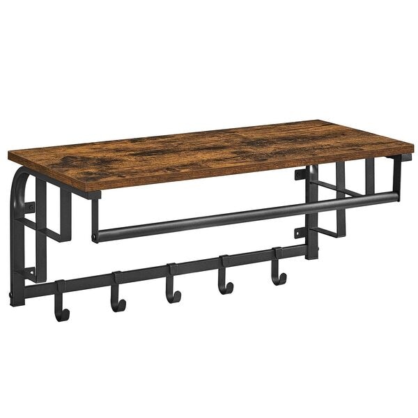 VASAGLE Wandgarderobe braun / schwarz 66/30/27 cm, 66x27x30 cm