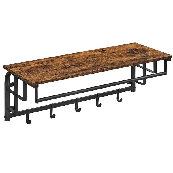 VASAGLE Wandgarderobe braun / schwarz 80/30/27 cm, 80x27x30 cm