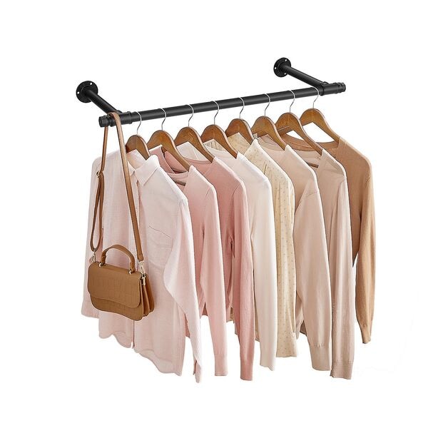 Songmics Wandgarderobe schwarz 84/30/7 cm, 84x7x30 cm