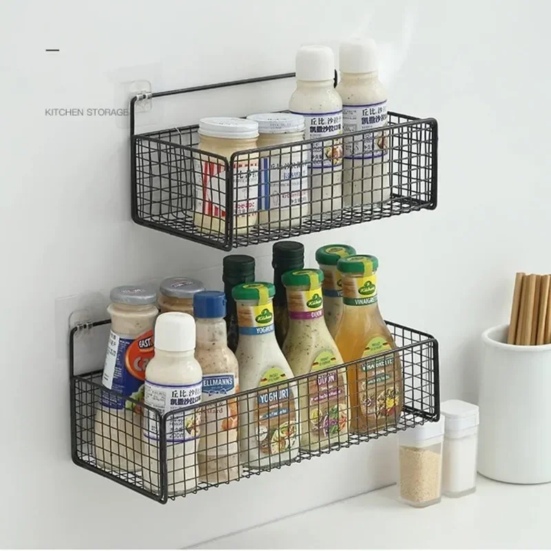 Organisateur de salle de bain multifonctionnel, organisateur de produits de toilette, étagère de salle de bain sans poinçon, support de rangement mural pour salle de bain et cuisine
