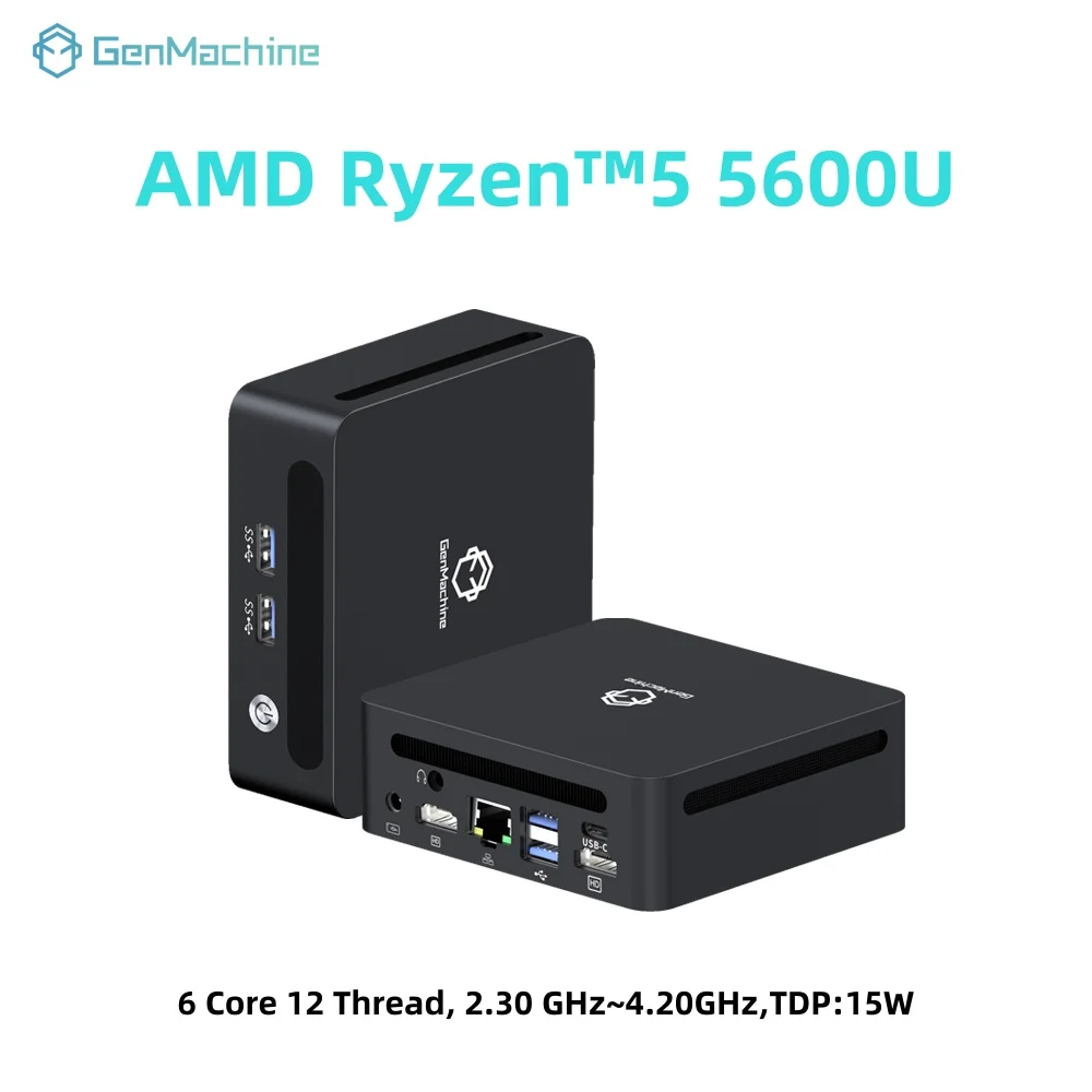 GenMachine AMD Ryzen 5 5600U Mini PC 6 Core 12 Thread 4.20GHz 15W Windows 11 DDR4 Gaming Pc WIFI6 Computer Mini Pc Ordenador