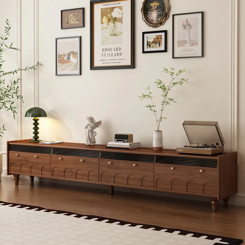 Meuble TV vintage en bois, design moderne avec tiroirs, meuble TV design pour salon, rangement et présentation, mobilier de salon, meubles pour la maison