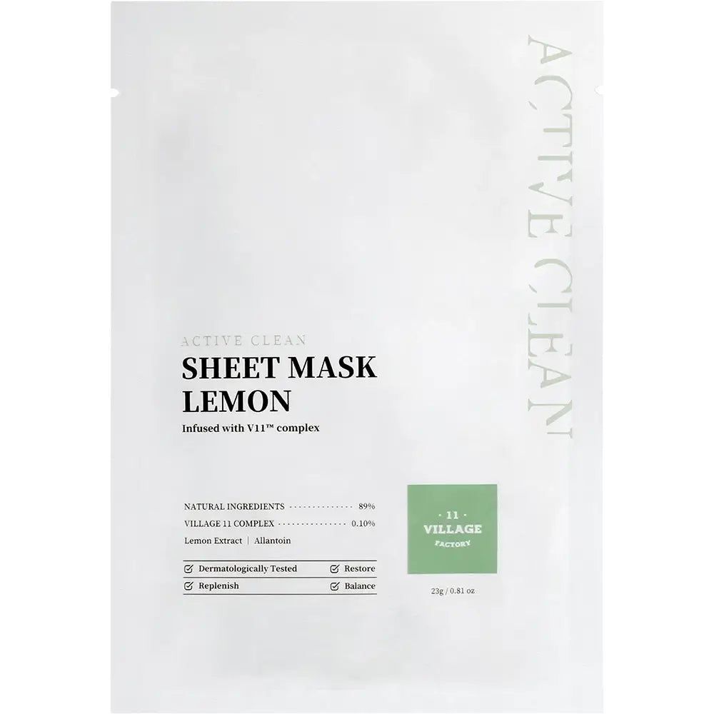 VILLAGE 11 FACTORY Active Clean Sheet Mask Zitrone 1 pz Maschera viso