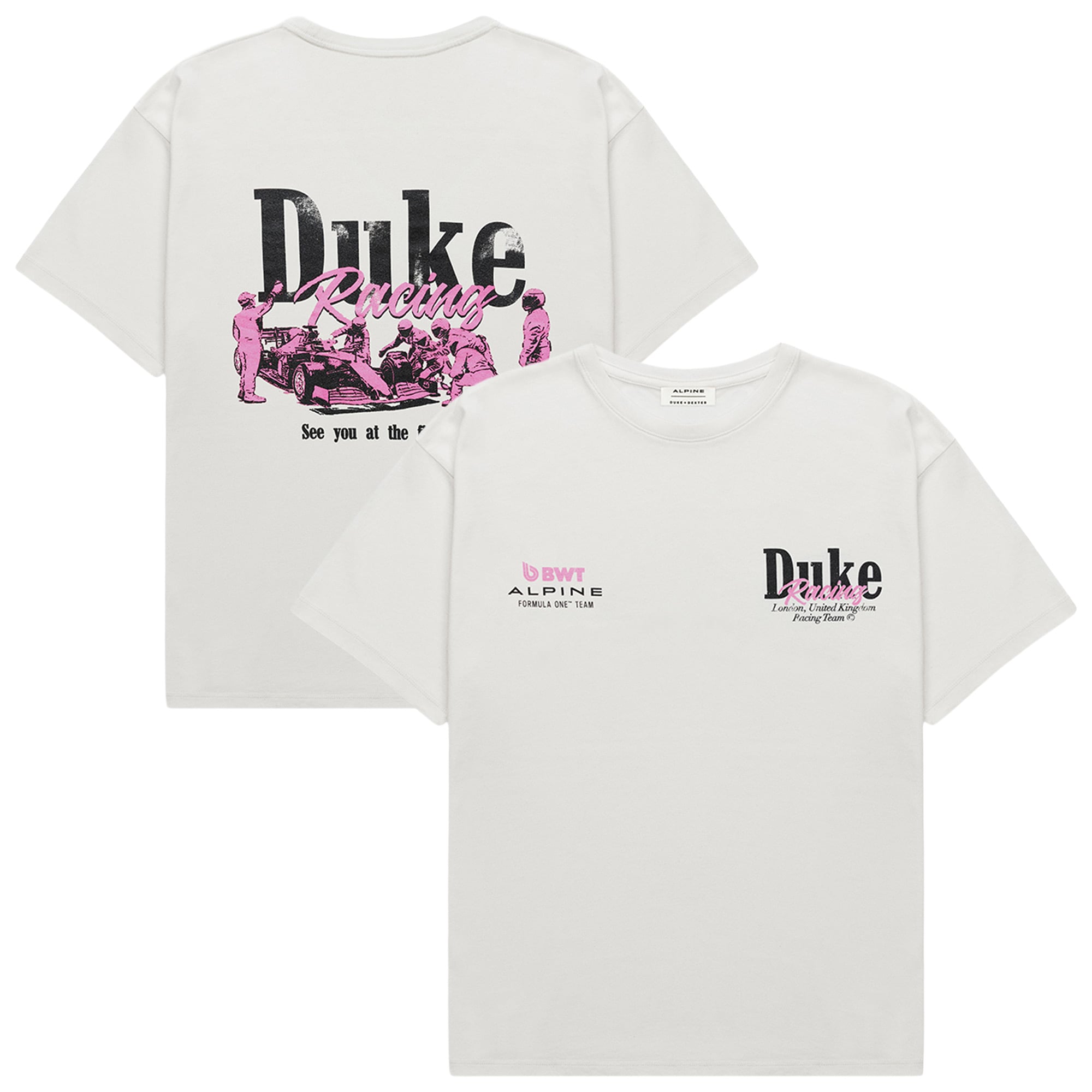 Alpine Duke + Dexter T-Shirt Pit Stop Rose - unisexe Taille: XL