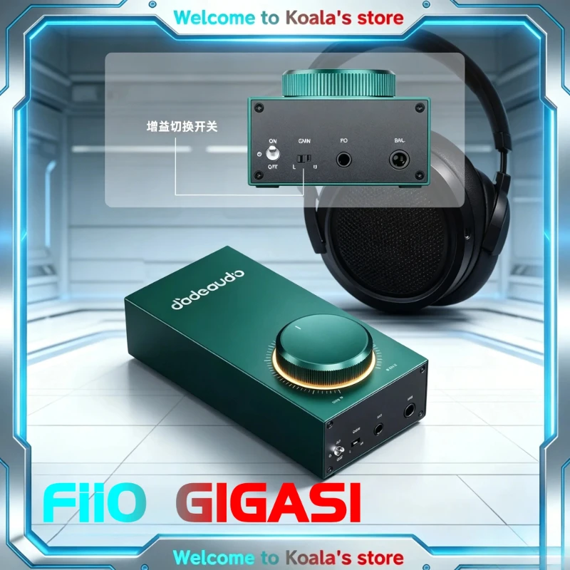 FiiO GIGAS1 Headphone Power Amplifier 3.5mm+4.4mm Support CTIA 4600MW+4600MW Output with Knob Desktop Hifi Headphone Amplifier