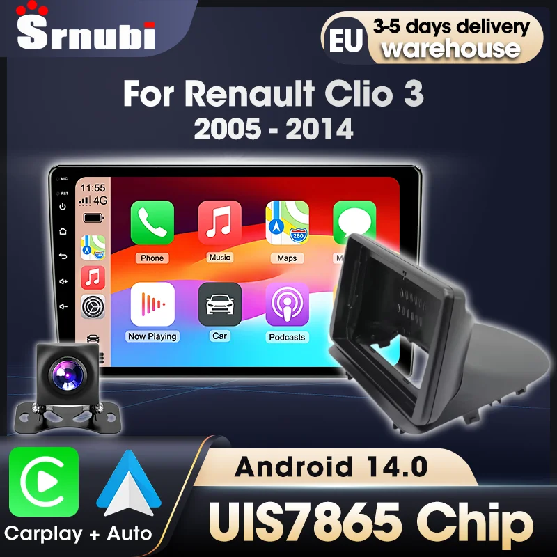Android OS Auto-Intelligentes System für Renault Clio 3 2005 - 2014 Multimedia-Navigation GPS 4G DSP Stereo 2din DVD DSP Audio DVD