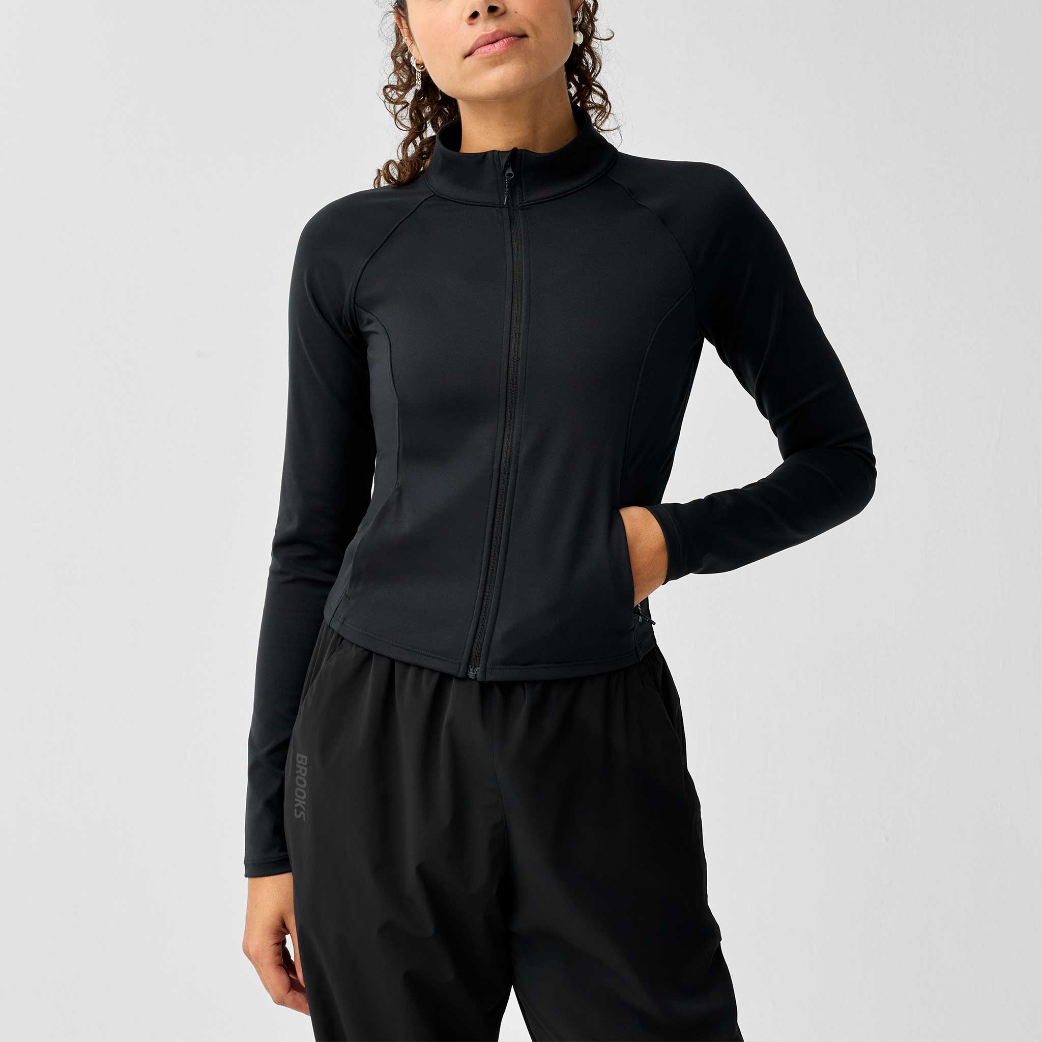 Brooks Movement Fitted Crop Jacket Women's Running Apparel Black