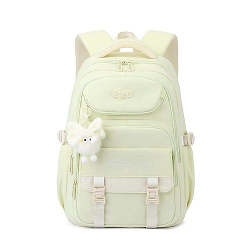 Zaino scolastico da ragazza, borsa per libri in poliestere impermeabile con passante per trolley, zaino multi-scomparto di grande capacità per scuola media, università, viaggi ritorno a scuola,