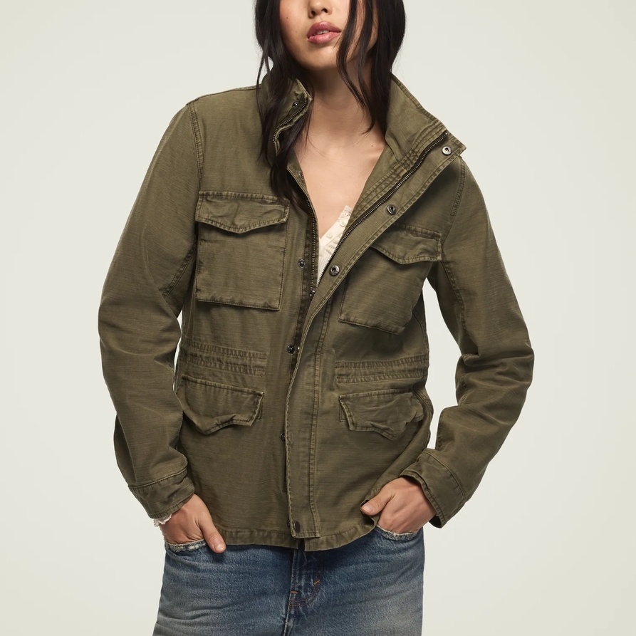 Lucky Brand Utility Jacket - Women's Clothing Outerwear Jackets Coats in Four Leaf Clover, Size M