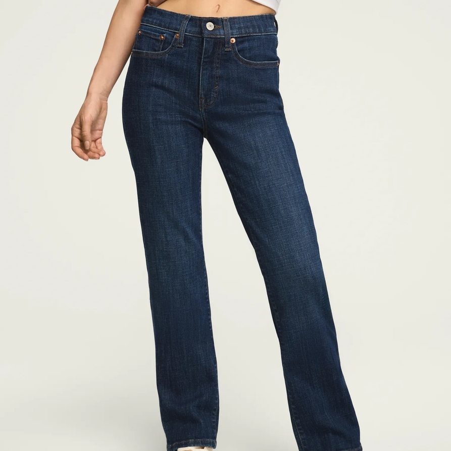 Lucky Brand High Rise Zoe Straight - Women's Pants Denim Straight Leg Jeans in Dearest Wash, Size 24 x 27