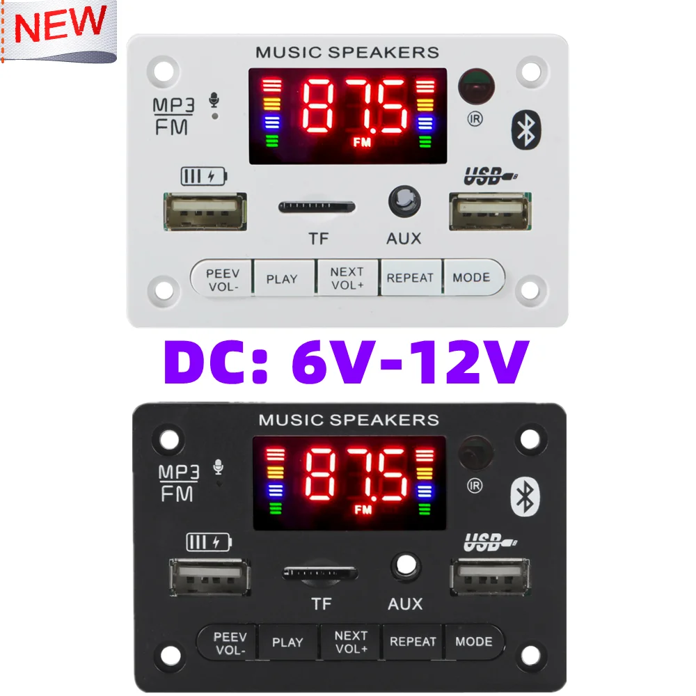 Carte décodeur MP3 WMA Bluetooth 5.0, DC 12V, Audio de voiture sans fil, USB TF, Module Radio FM, écran couleur, lecteur MP3 avec télécommande