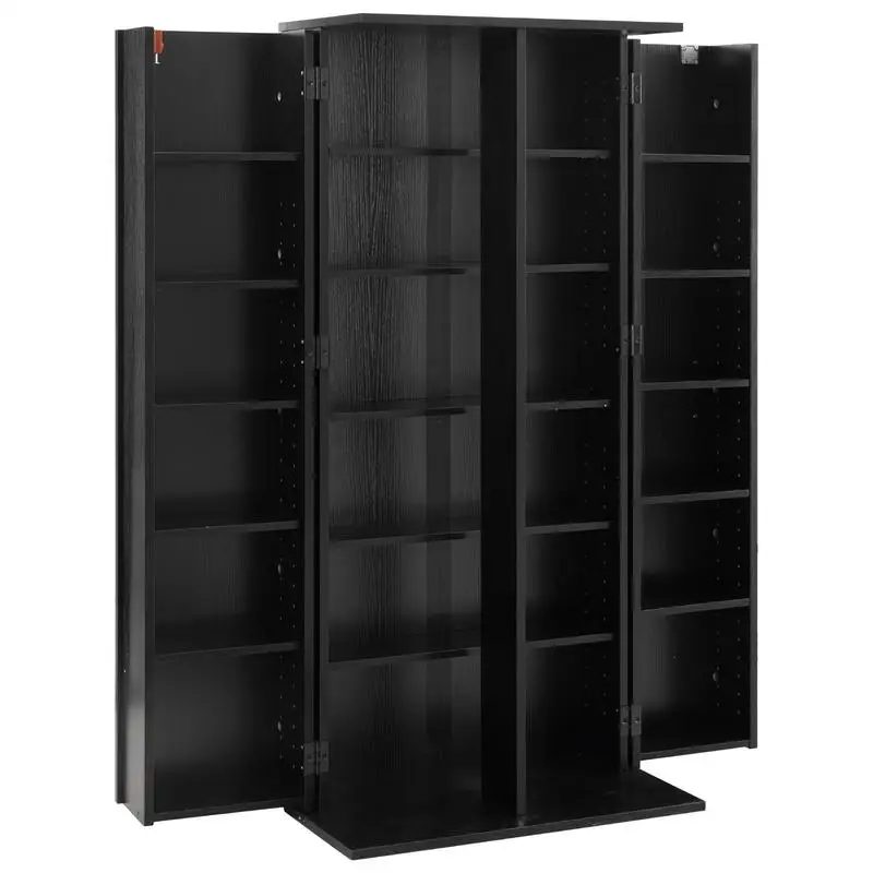 Medien-Aufbewahrungsschrank, 6-stufiger DVD-Regal-Organizer, 24,02 x 14,49 x 50 Zoll, Multimedia-Aufbewahrungsorganisator für CDs, DVDs, Bücher, Spiele, CD-Regal für Wohnzimmer, Heimbüro,