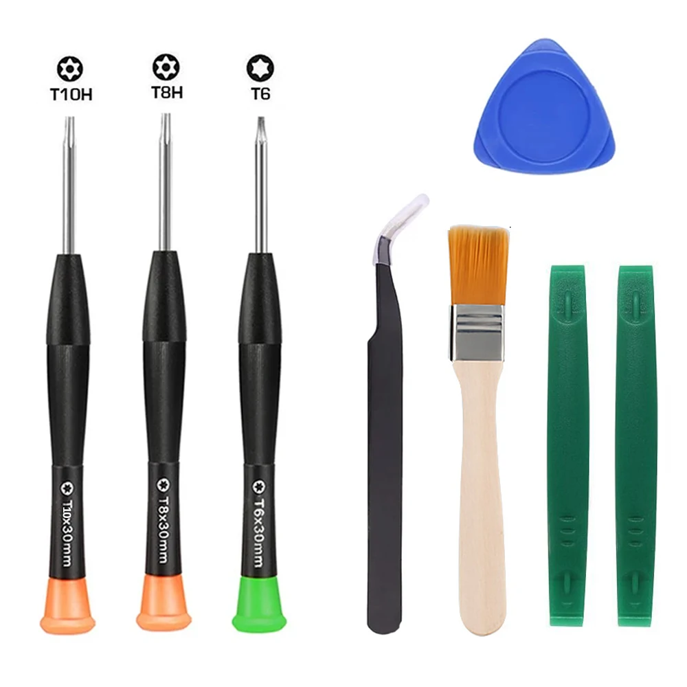 8pcs Repair Kits for Xbox Series X/S,Xbox One Controller,Nin-tendo Switch/OLED/Lite Gamepads with T6/T8H/T10H Screwdriver,Brush