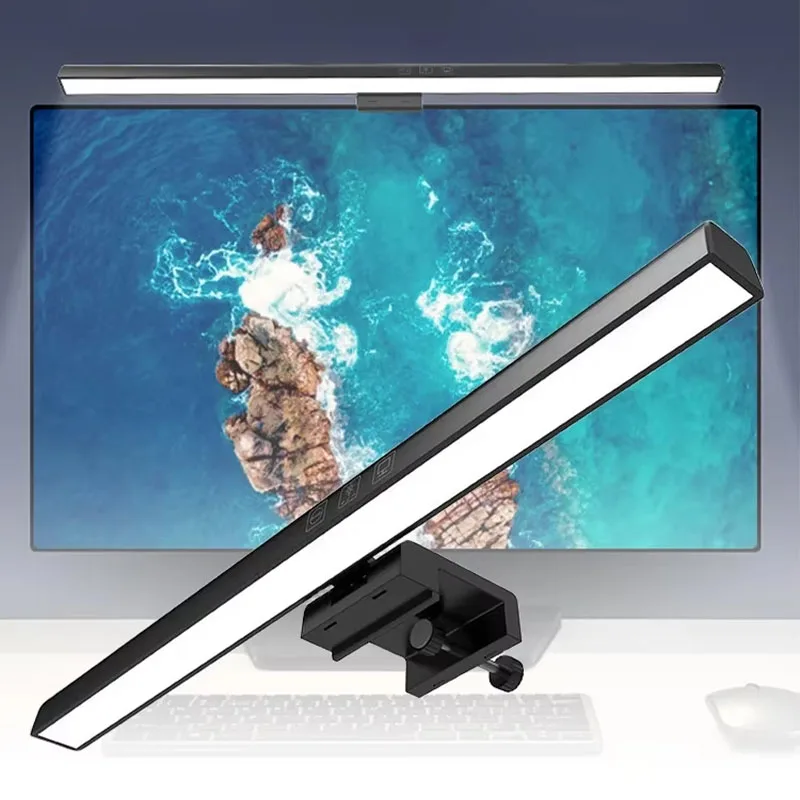 33cm 50cm LED-Monitorleuchte Leselampe Schreibtischlampe Monitorbeleuchtung für PC-Bildschirm Stufenlos Dimmbar