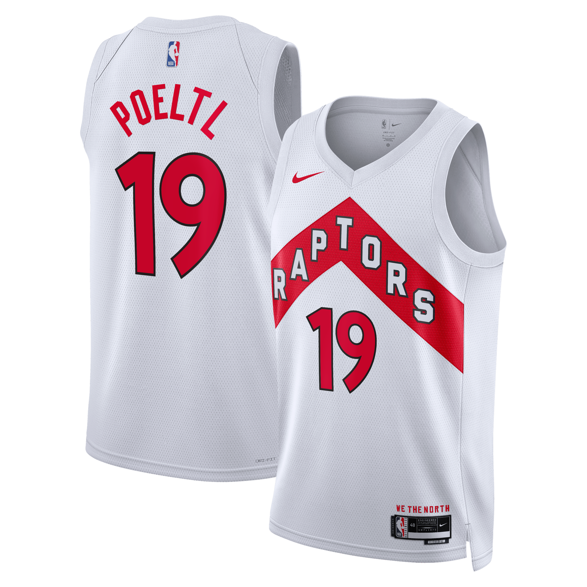 Maillot Swingman Nike Association Edition des Raptors de Toronto - Blanc - Jakob Poeltl - Unisexe - Homme Taille: 3XL