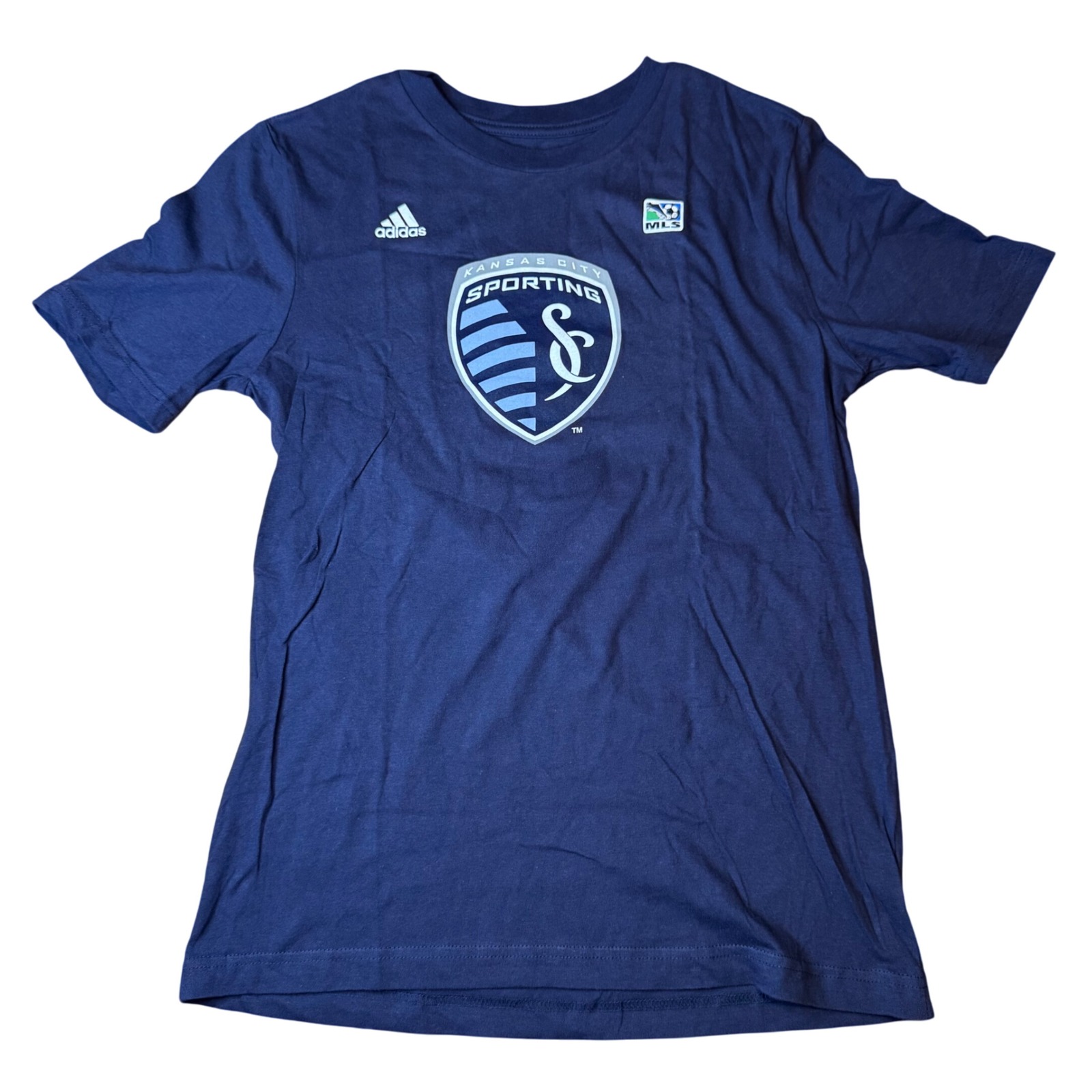 Adidas Shirts & Tops | Kc Sporting Mls Adidas Kids T-Shirt 14/16 Navy Zusi 8 Football Soccer Gameday | Color: Blue | Size: Lb
