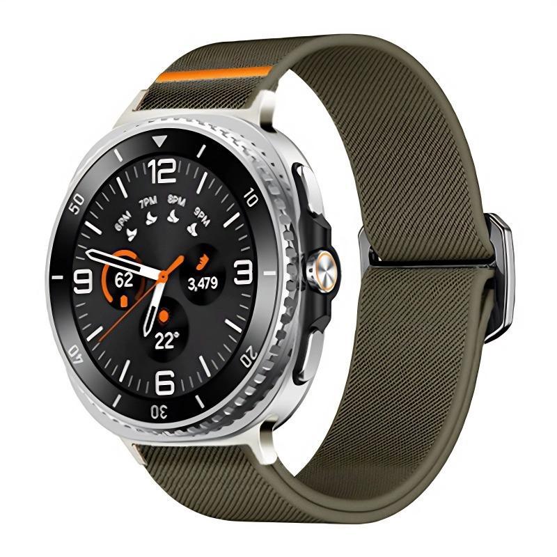 Samsung Galaxy Watch8 Watch8 Classic Elastic Nylon Watch Band Adjustable Replacement Strap army Green