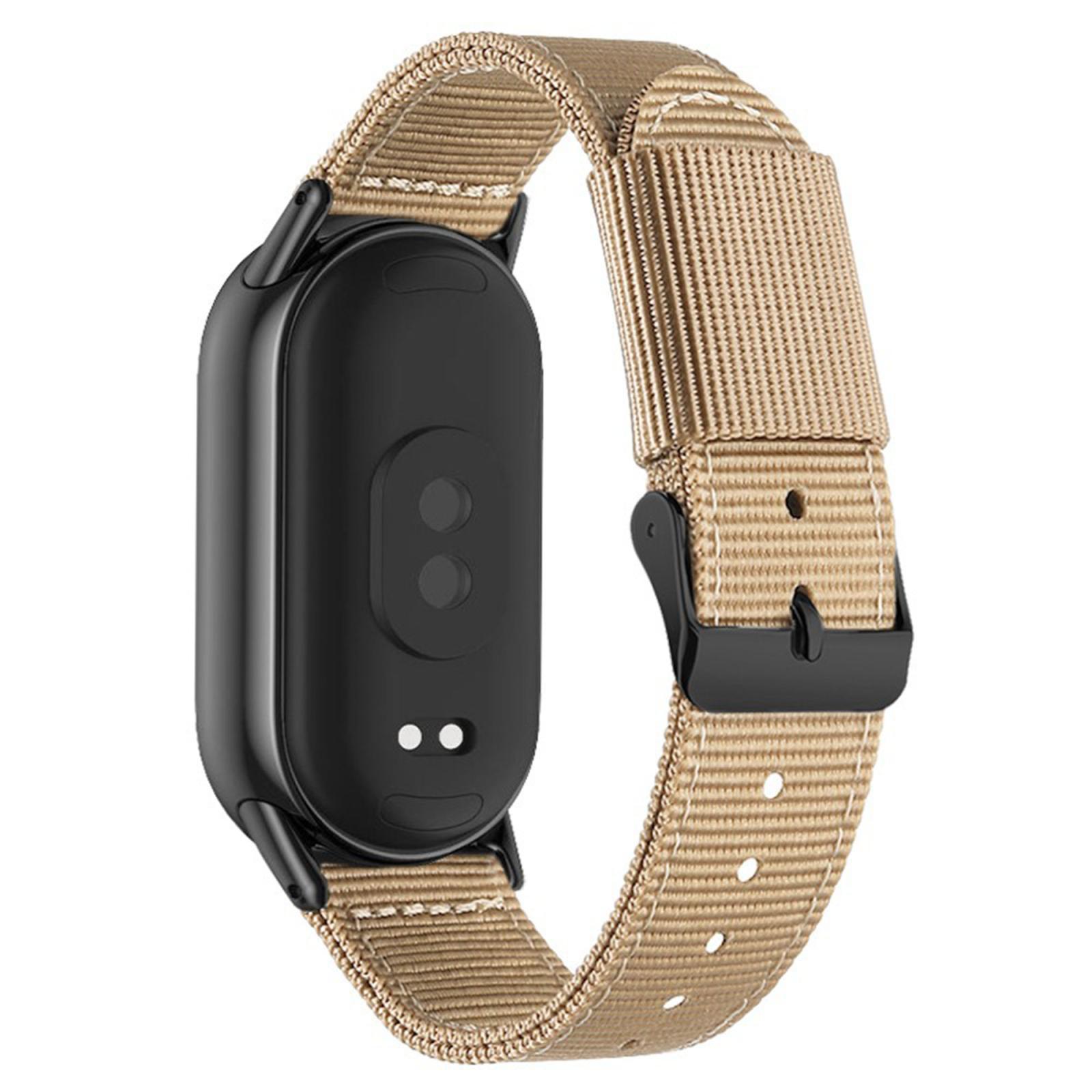 Xiaomi Smart Band 10 9 8 Nylon Watch Band Adjustable Woven Watch Strap With Pin Buckle khaki