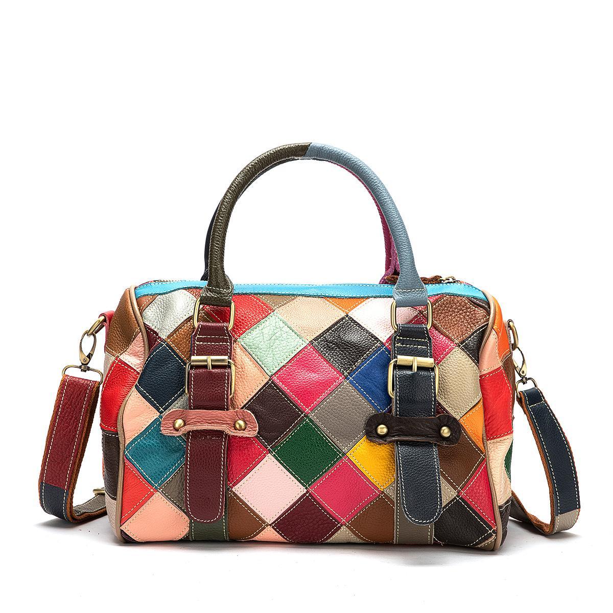 Patchwork Handbag Large Capacity Leather Shoulder Tote Bag For Women Patchwork Handbag Large Capacity Leather Shoulder Tote Bag For Women