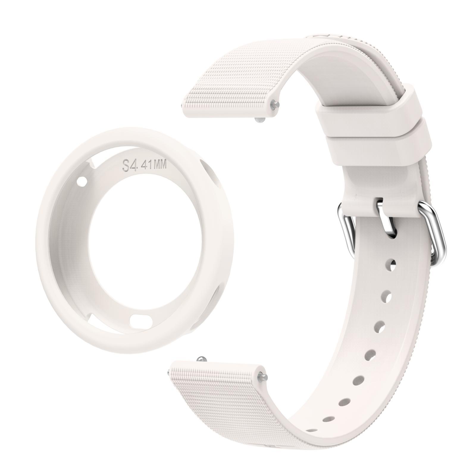Xiaomi Watch S4 41mm Silicone Watch Band And Protective Cover Set With Quick Release Strap starlight