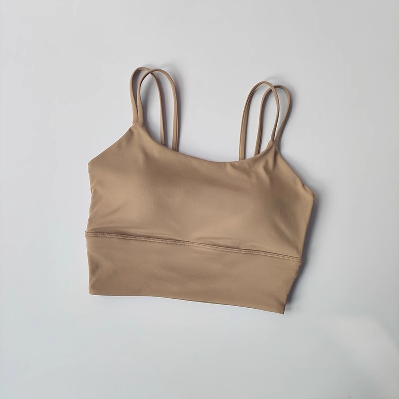 Seamless Shockproof Sports Bra For Women Quick Dry Yoga Gym Fitness Top coffee m