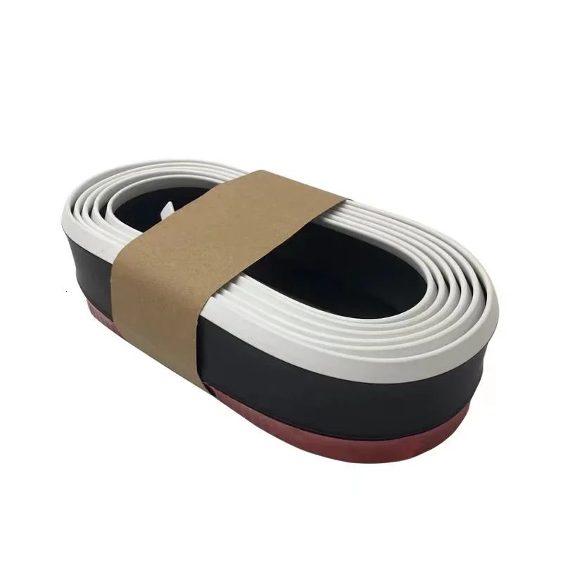 Universal Car Bumper Lip 8.2 Foot Rubber Bumper Protector Trim Strip For Front Bumper And Side Skirts b White